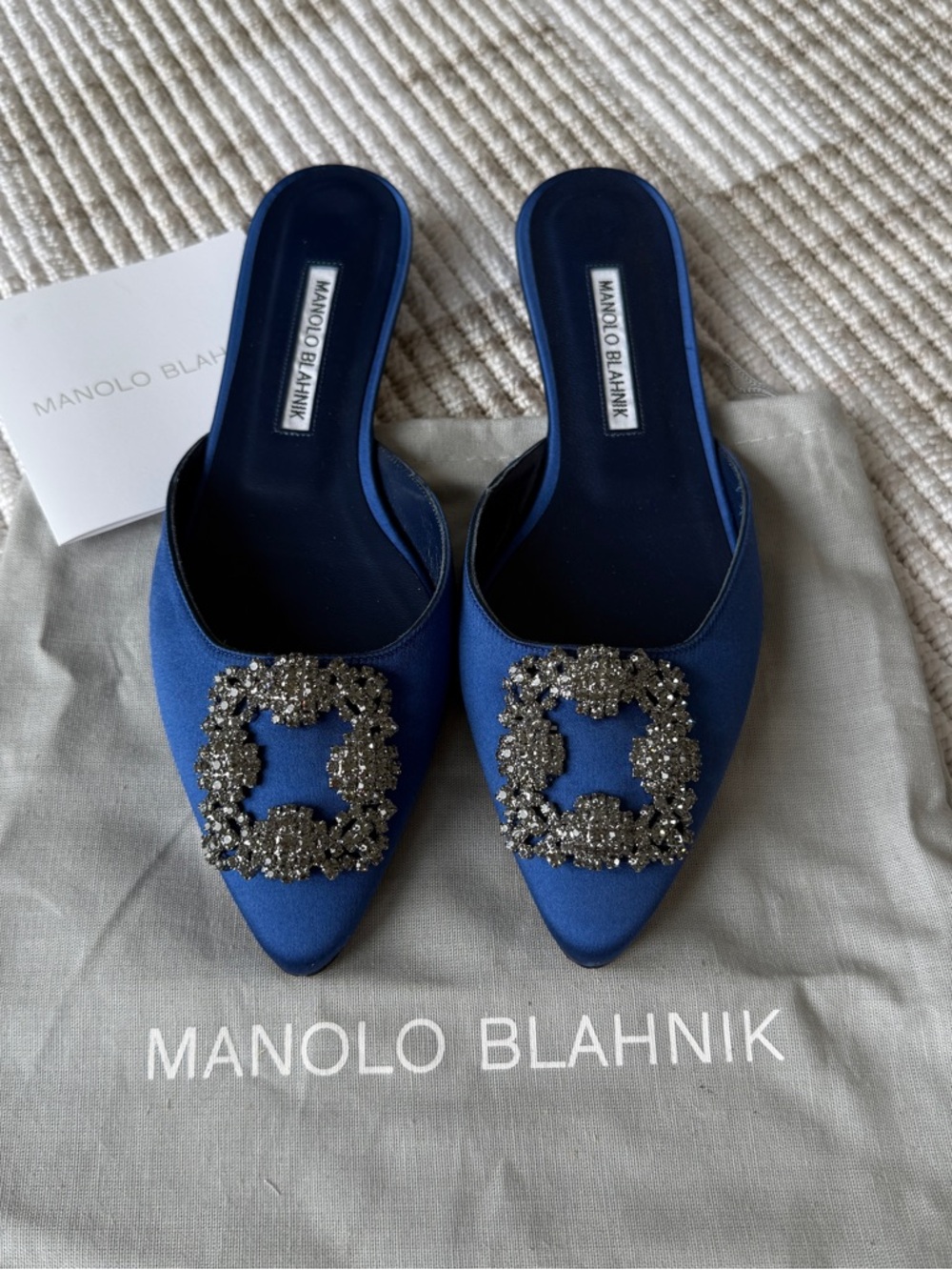 Manolo Blahnik Hangisimu Flat Mules Women Size US 7 / EU 37
